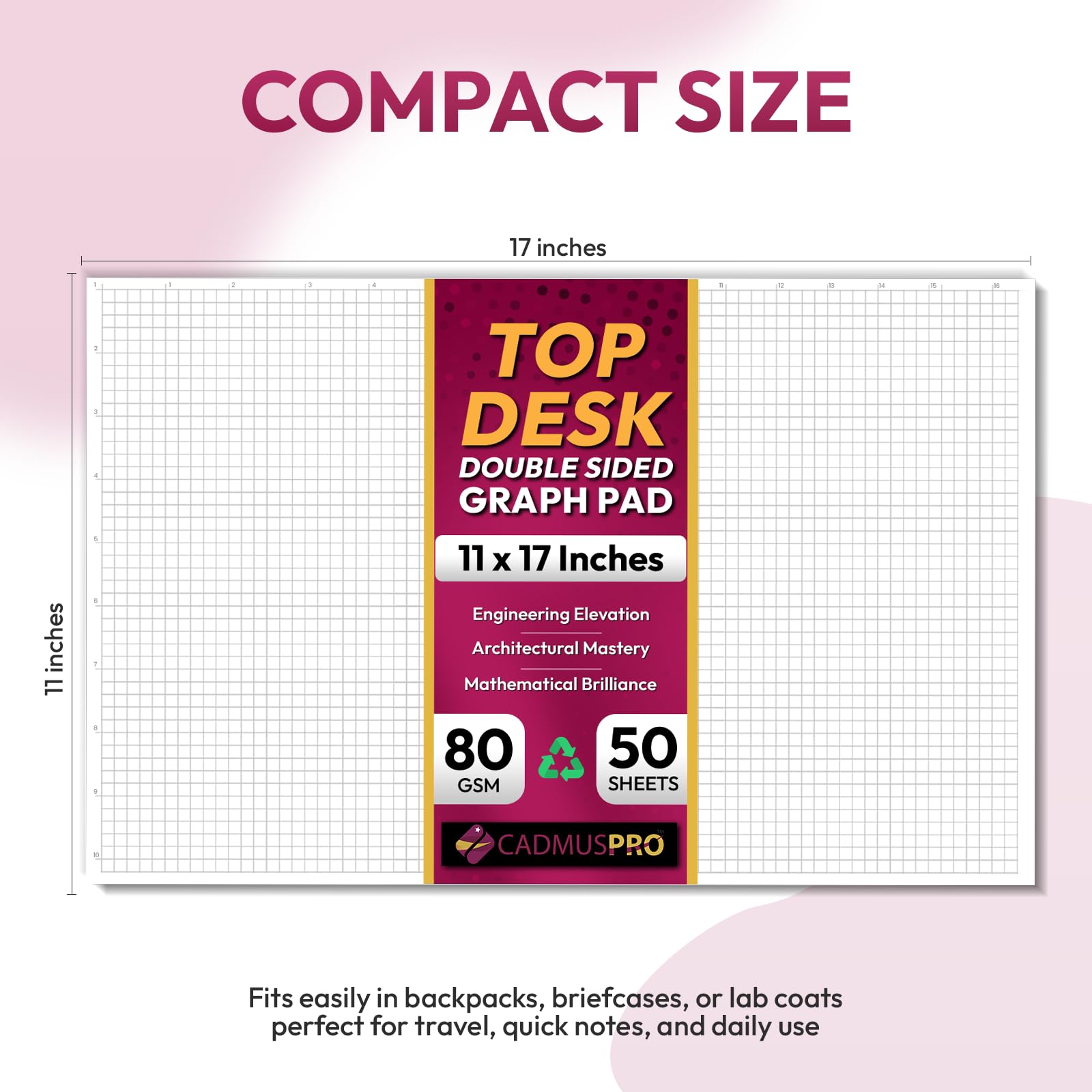 Amazon.com : CADMUSPRO Large 17x11 Graph Paper Desk Pad, 50 Sheets Amazon.com : CADMUSPRO Large 17x11 Graph Paper Desk Pad, 50 Sheets