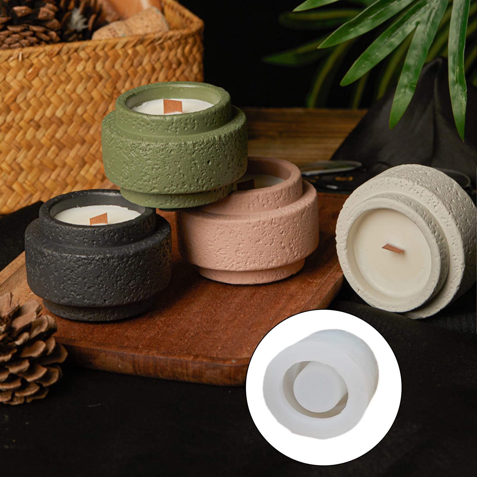 Generisch Moldes redondos hechos a mano, moldes de silicona, moldes para velas perfumadas, yeso, resina epoxi para hacer moldes de silicona, forma redonda, yeso perfumado hecho a mano