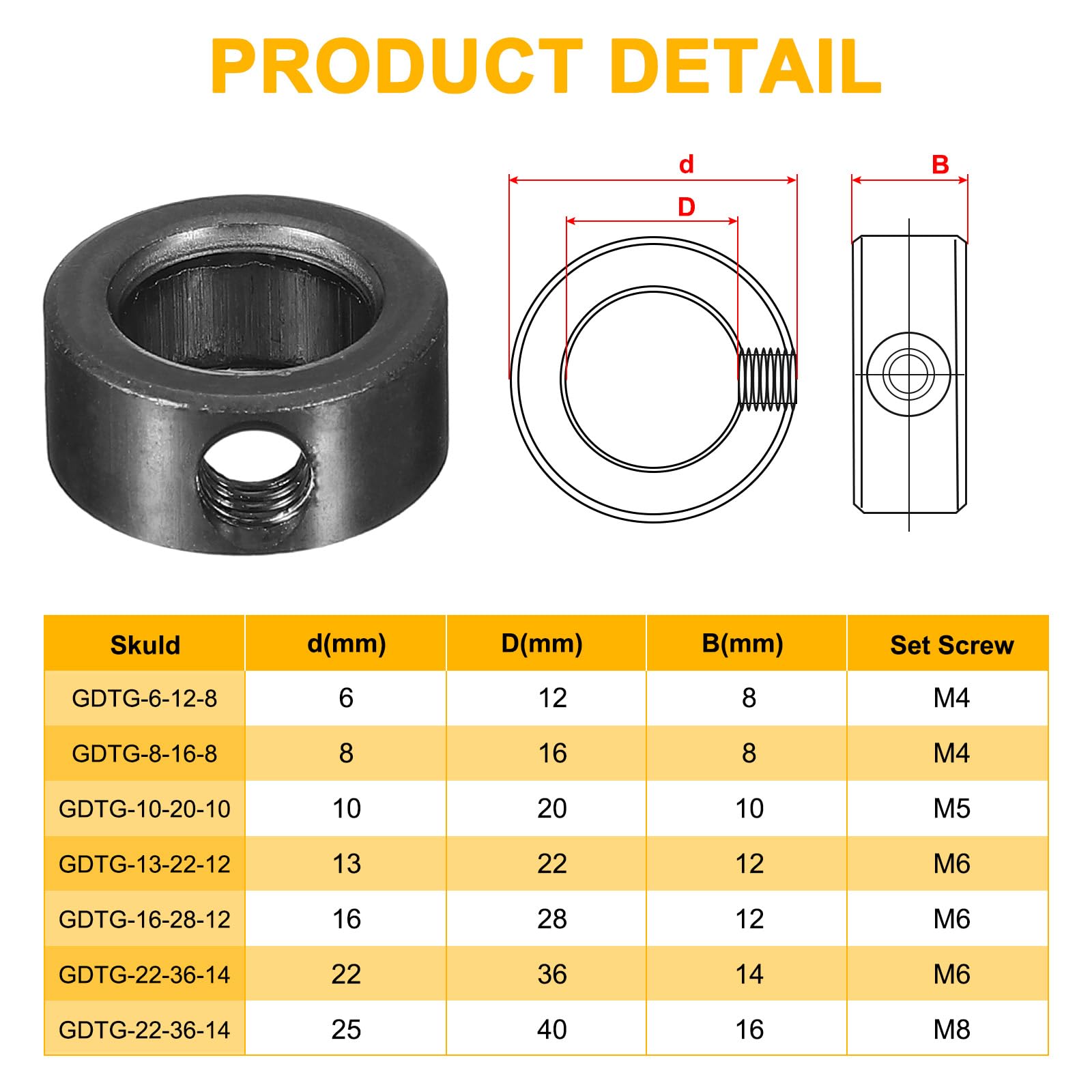 uxcell 20pcs Set Screw Collars 4.05mm Bore Shaft Collars, 9mm OD, 5mm