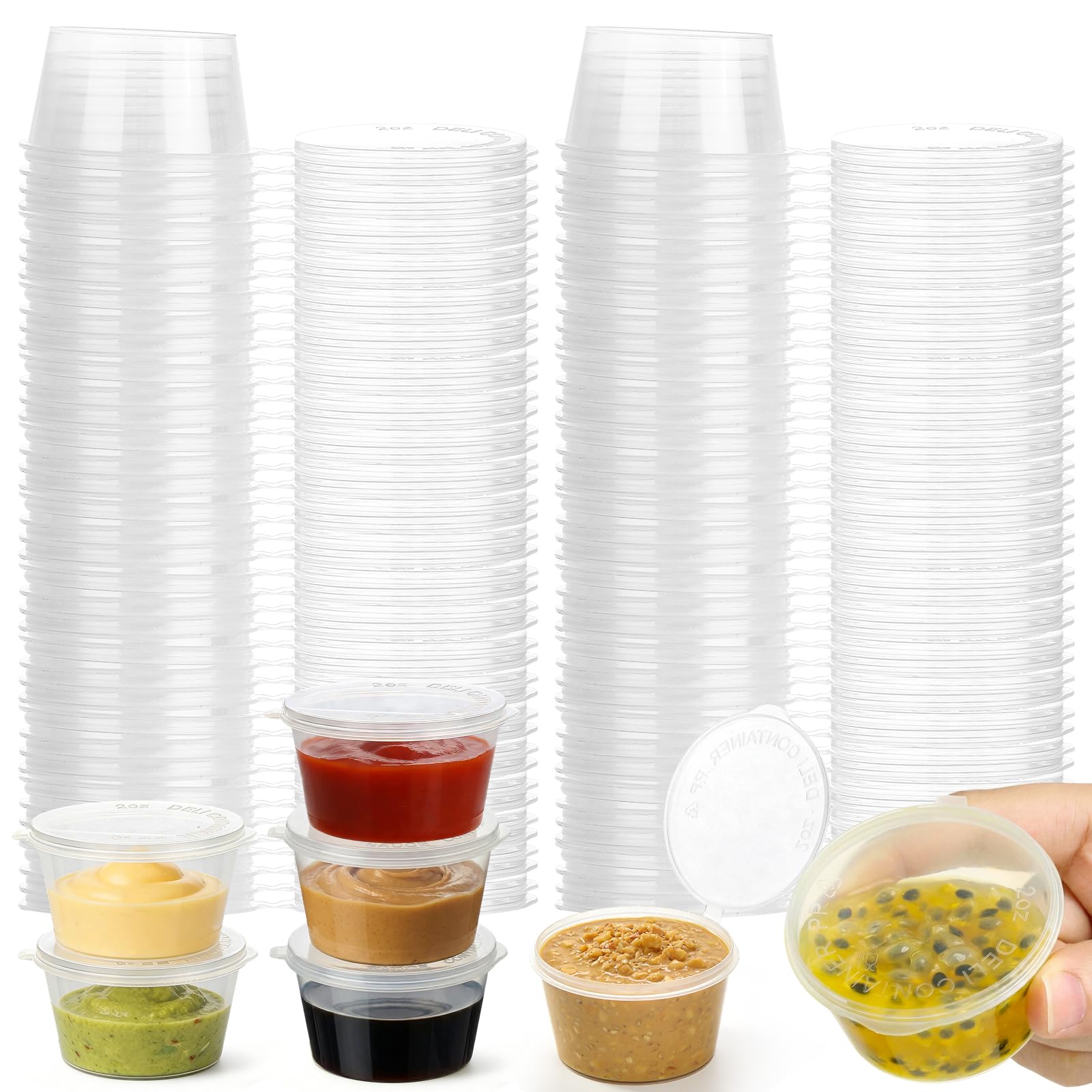 100 Stück Kleine Plastikdosen mit Deckel, 50ml/2oz Kleine Dosen mit Deckel Plastik, Auslaufsichere Aufbewahrungsdosen mit Deckel, Wiederverwendbarer Frischhaltedosen für Soßen, Dips, Gewürze Küche, Haushalt & Wohnen