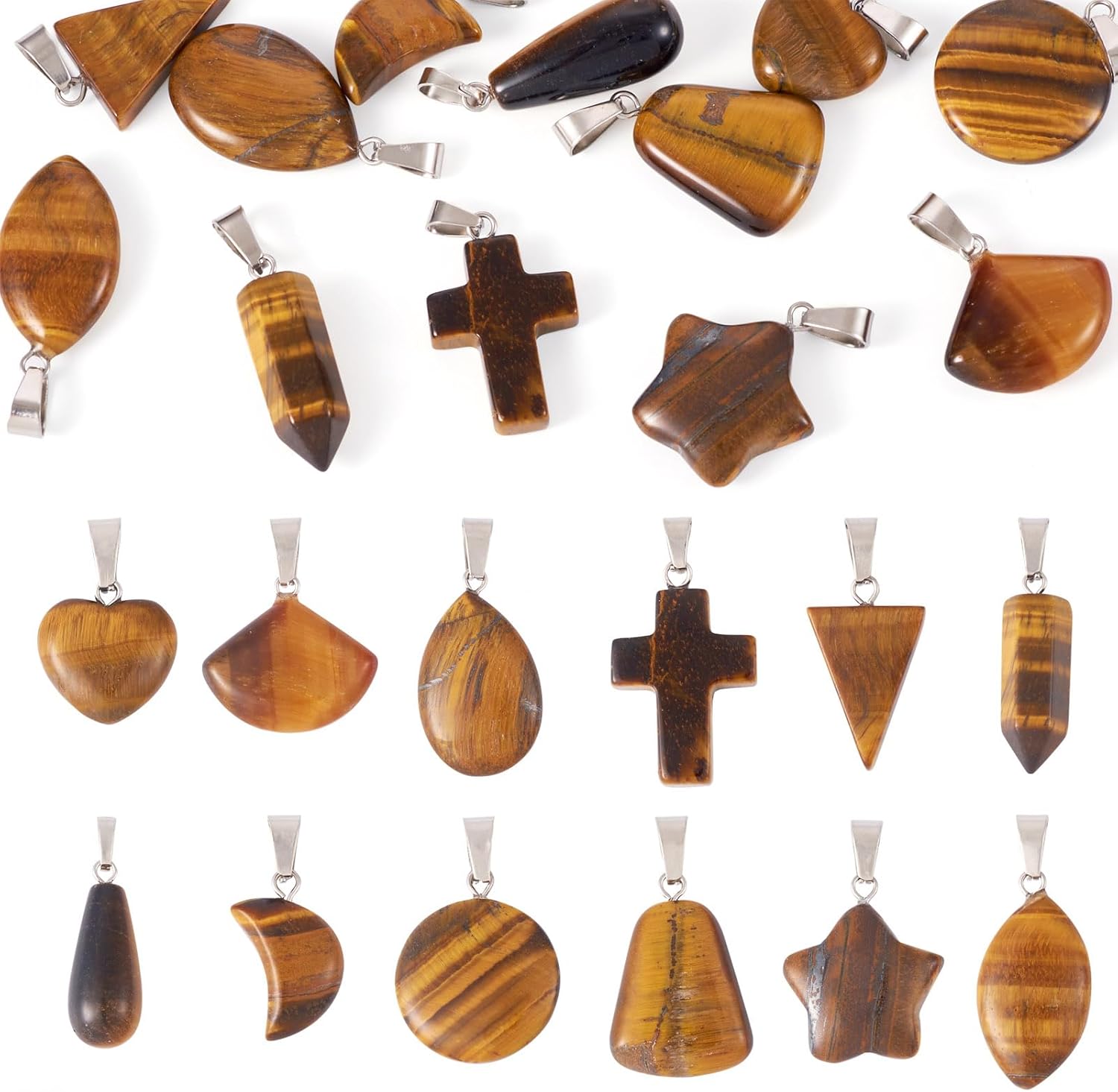 12 Pcs Assorted Tiger Eye Charms Cross Heart Teardrop Gemstone Pendants Crystal Horse Eye Dangle Charm Bulk for Jewelry DIY Earring Women Necklace Bracelet Accessory 12 Pcs Assorted Tiger Eye Charms Cross Heart Teardrop Gemstone Pendants Crystal Horse Eye Dangle Charm Bulk for Jewelry DIY Earring Women Necklace Bracelet Accessory