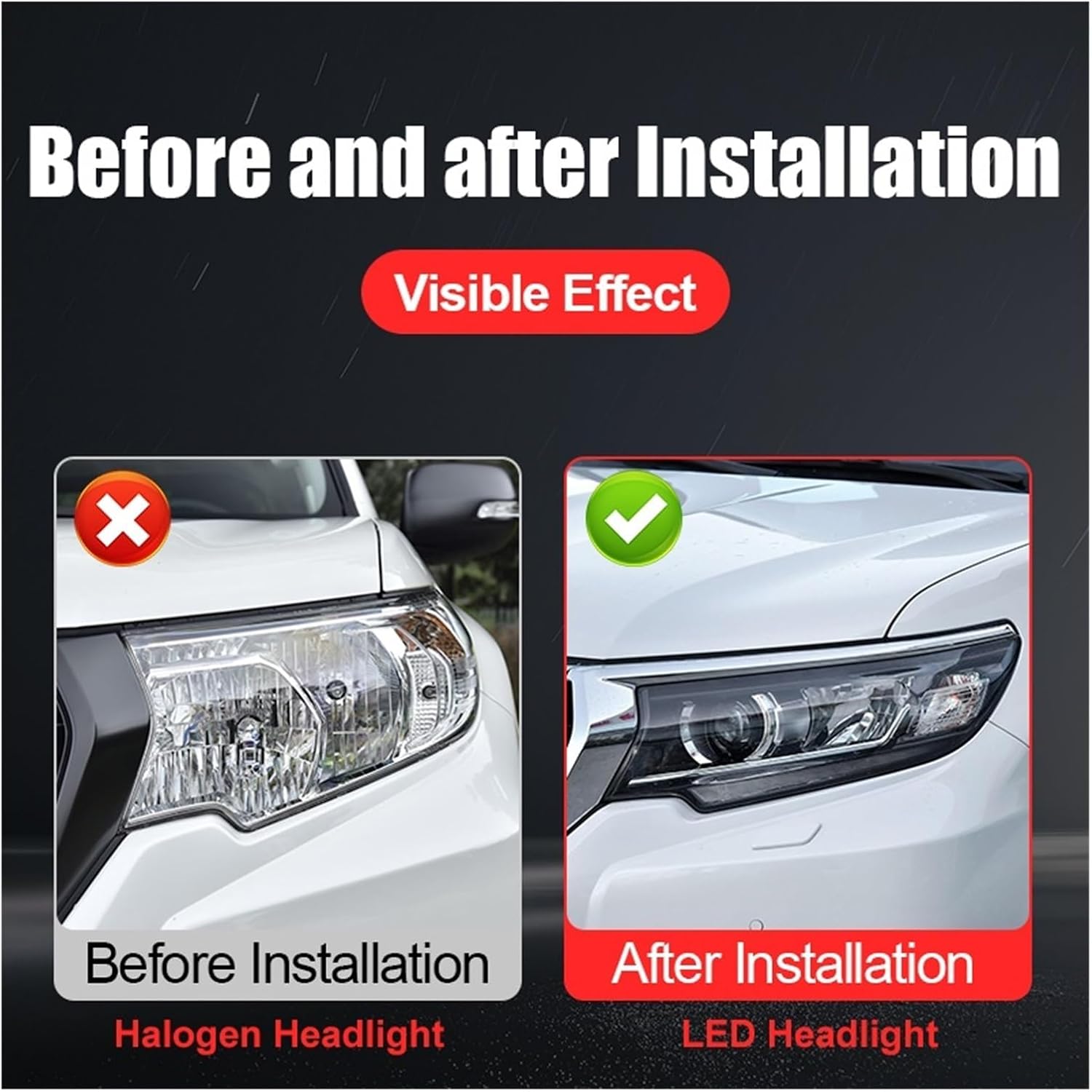 LED Headlight Assembly，Compatible With Land Cruiser Prado 150 LC150 2022 2021 2020 2019 2018 Automobile Accessories(B Style)