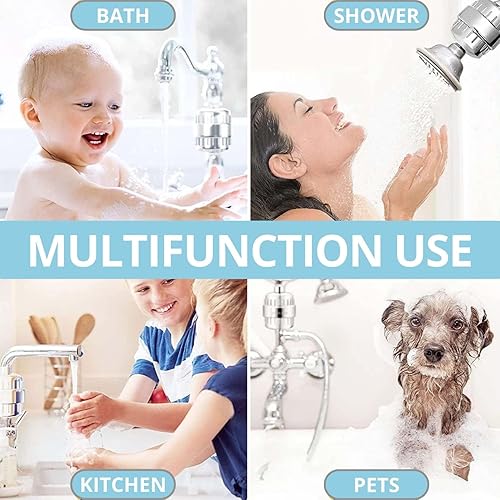 Miniatura 3 de Filtro de ducha para agua dura  Filtro de cartucho de ducha de 15 etapas (1 paquete de repuesto de cartucho)