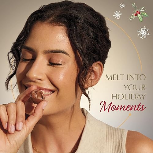 Vista 88 de Lindt LINDOR Trufas de caramelo de chocolate blanco, chocolate blanco con centro de trufa suave y derretida, bolsa de 5.1 onzas