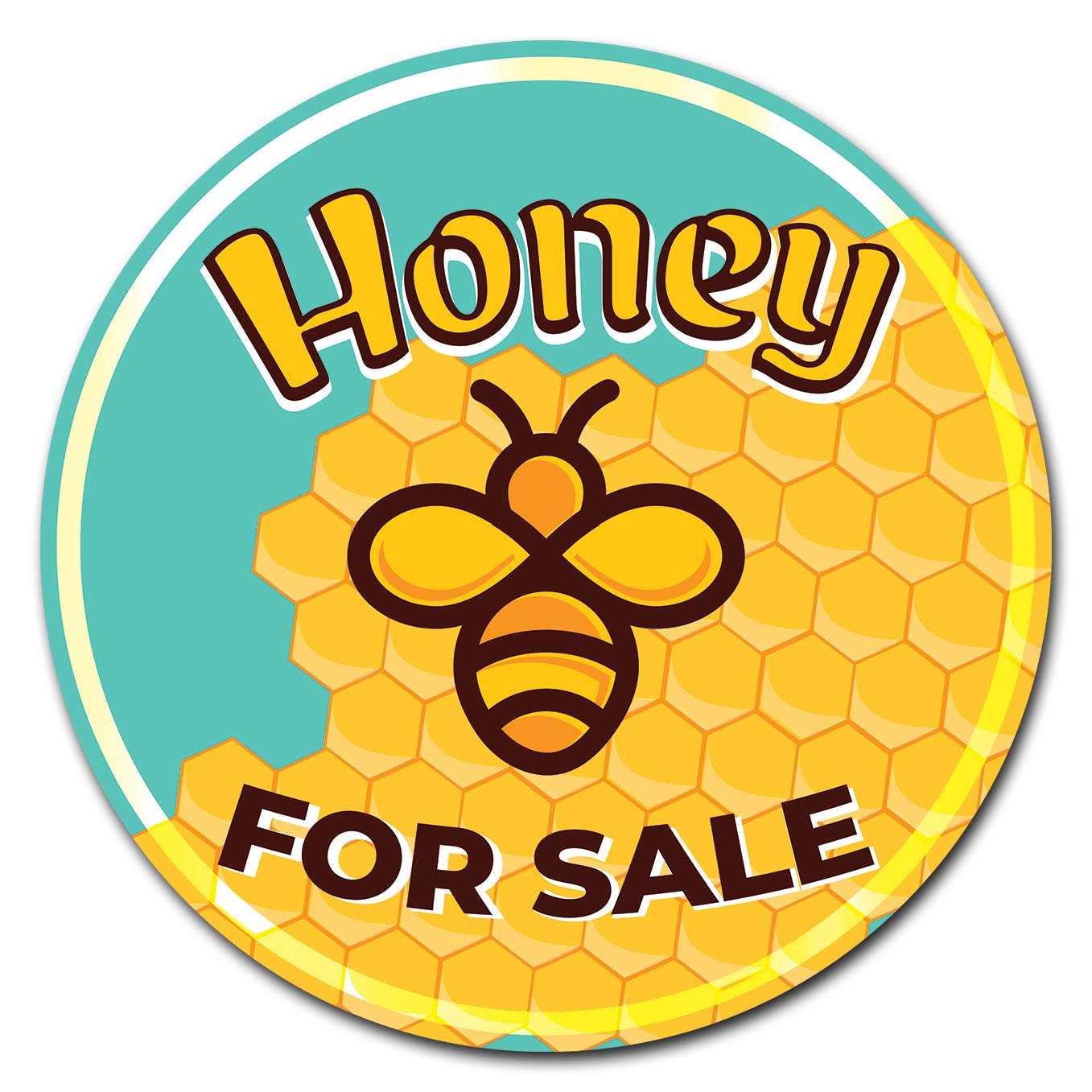 SignMission Circular Rigid Plastic Sign 12" Tall - Farmer's Market Honey | Choose from: Corrugated Plastic, Rigid Plastic, or Vinyl Decal |  Made in The USA