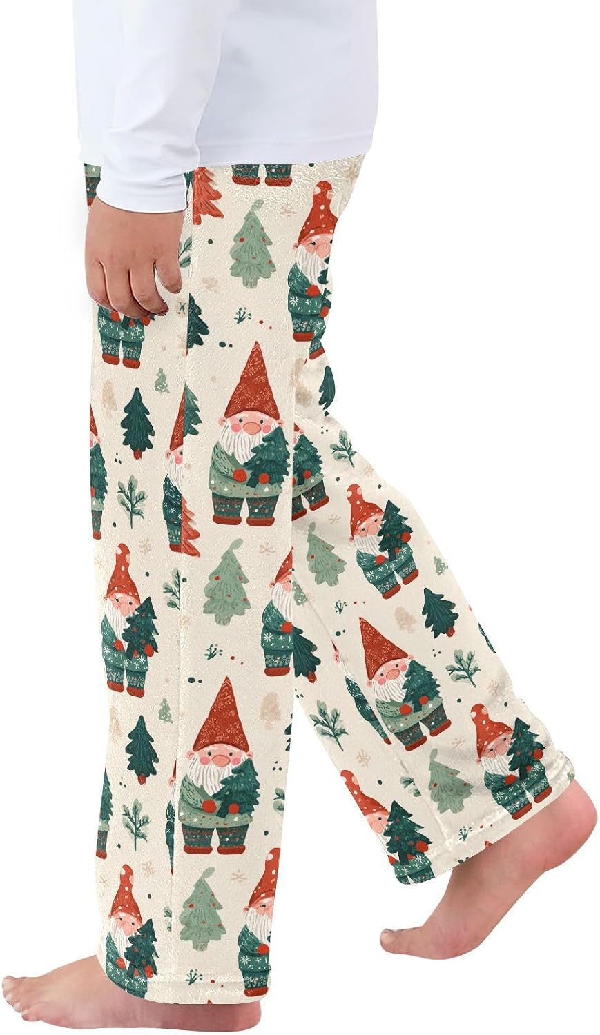 visesunny Cute Gnomes Christmas Tree Boys Pants for Kids Fleece Bottoms Long Jogger Pants Trousers with Pockets Size 6-14Y