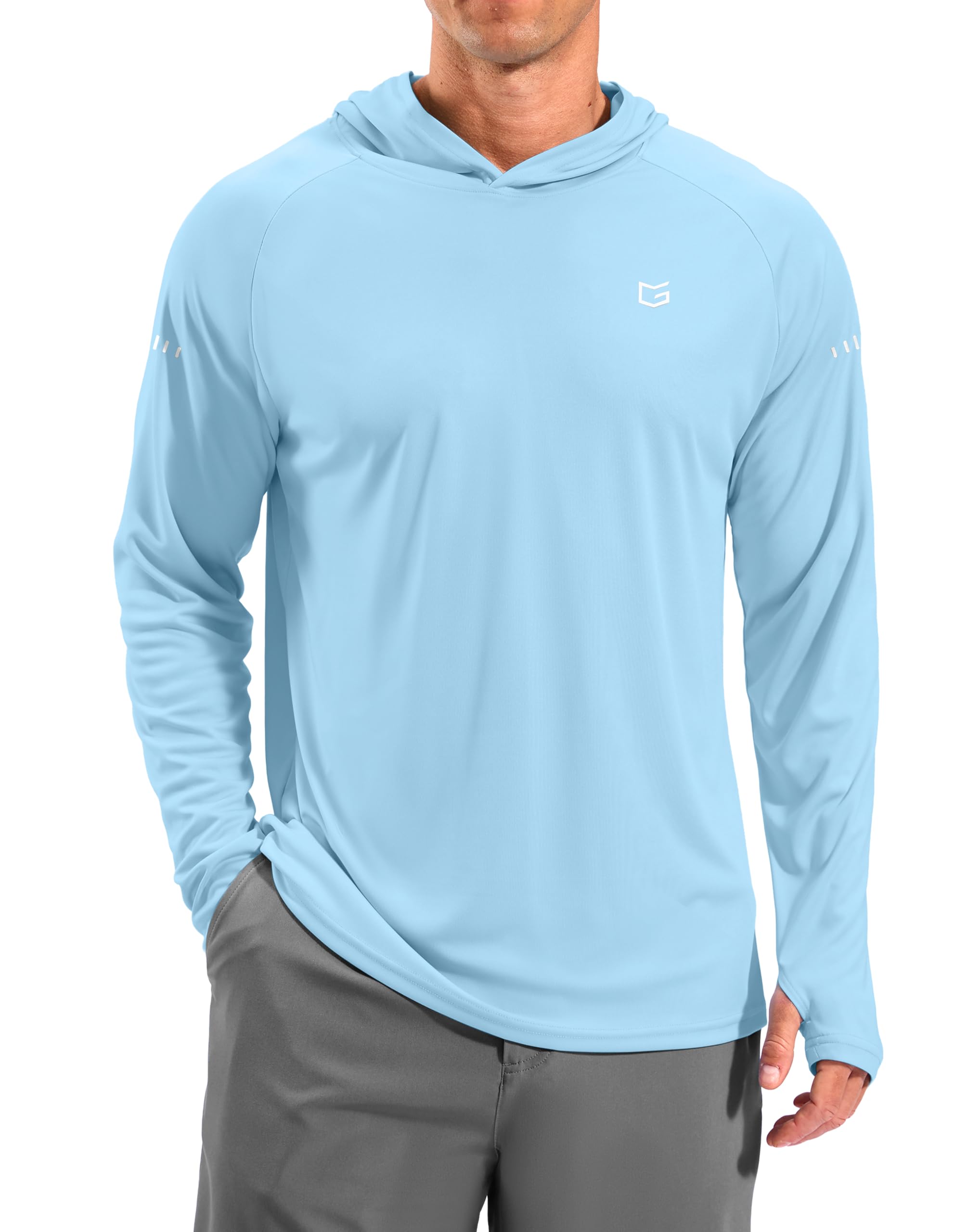 Men's Sun Protection Hoodie Shirts Long Sleeve UPF 50+ Swim Shirts