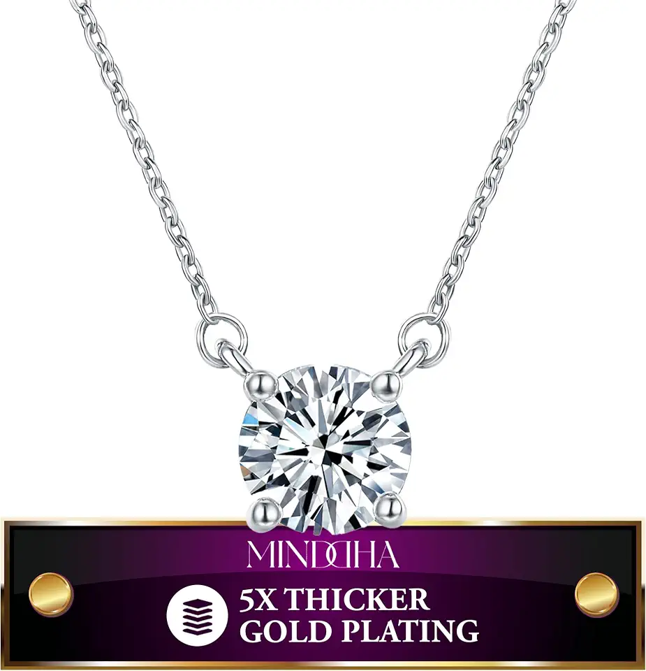 MINDDHA Crystal Solitaire Necklace Minimalist