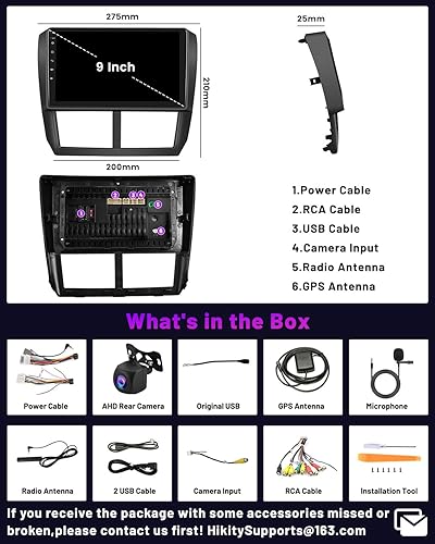 Miniatura 6 de Hikity 2+64GB Android 13 Car Stereo para Subaru Forester Impreza WRX Radio 2008-2012 con Apple CarPlay Android Auto, pantalla táctil de 9 pulgadas