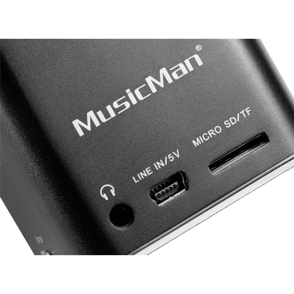 Technaxx Altavoz portátil Mini Musicman de 3 W, 1 vía, 3 W, 150-18000 Hz, 4 ohmios, cableado al 10%, negro, 3527, 1 pieza