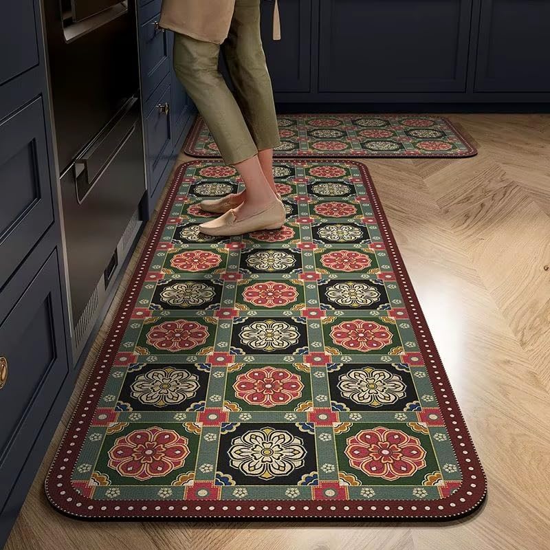 Image of Proxin 2 Pcs Kitchen Mats for Floor, Waterproof Anti Fatigue Memory Foam Rug Set, Non-Slip Washable Kitchen Floor Rugs with Rubber Backing, Comfortable Standing Mat for Kitchen, Home & Office (Multi2)