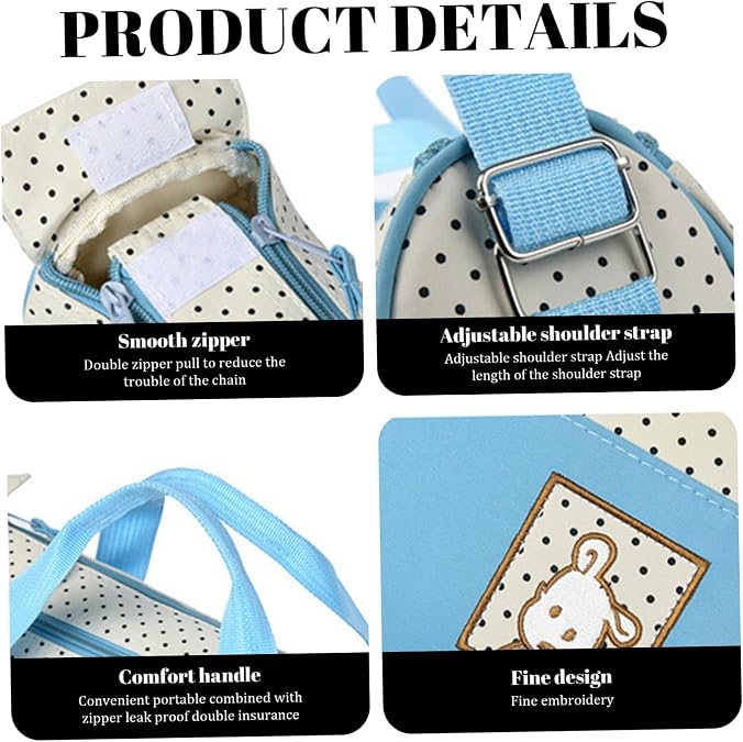 Baby Diaper Bags, 5pcs Waterproof Diaper Bag Tote with Handbags, Milk Bottle Bags, Lunch Bag & Mat, Travel Baby Tote for Mom and Dad (Pink)