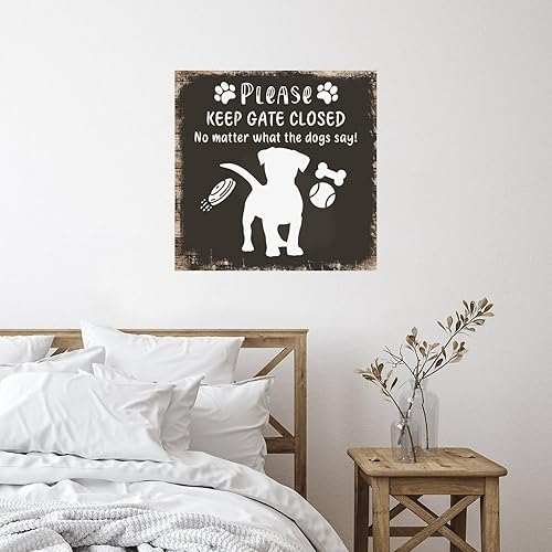Miniatura 2 de Keep Gate Closed No Matter What The Dogs Say Backdrops Wall Decor Wall Art Murals Dog on Premises Adhesivo Adhesivo de Pared para Dormitorio de los