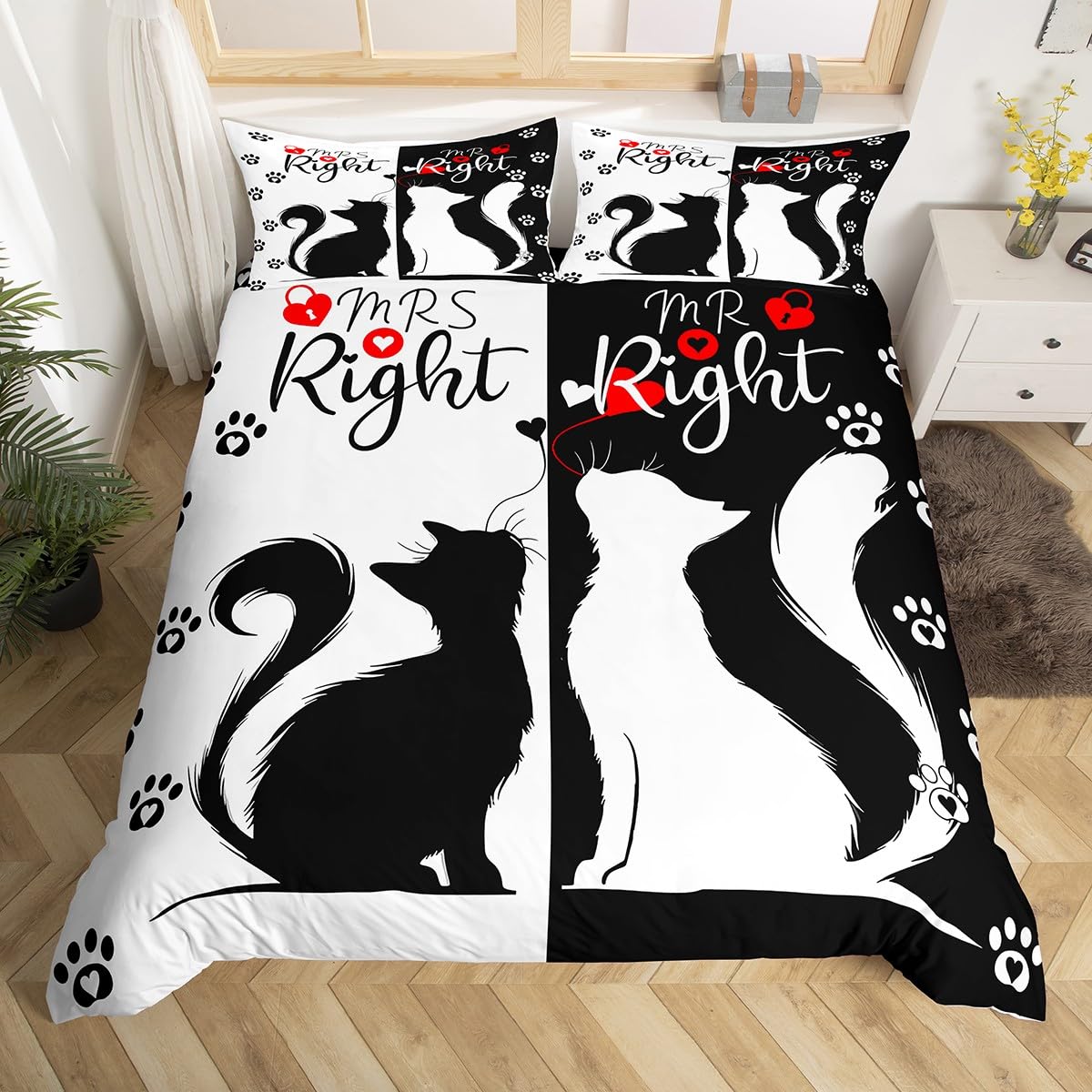 Housse de couette chat mignon 135 x 200 cm pour des nuits douces et câlines pleines de rêves