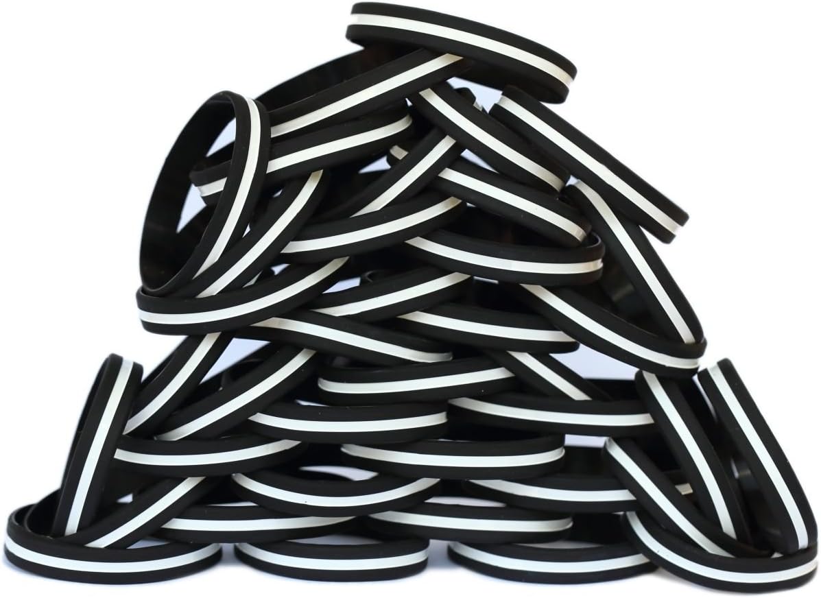 20 Thin White Line Silicone Wristbands in Support Memory Emergency Medical Services