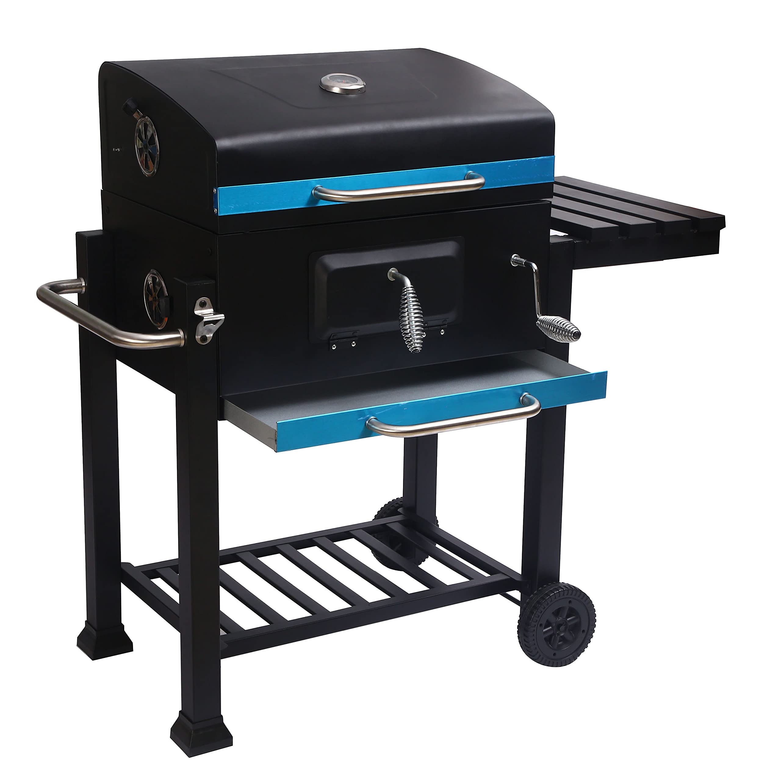 FP-TECH Grill BBQ a Carbonella 115x66x106 cm con Ripiano Regolabile