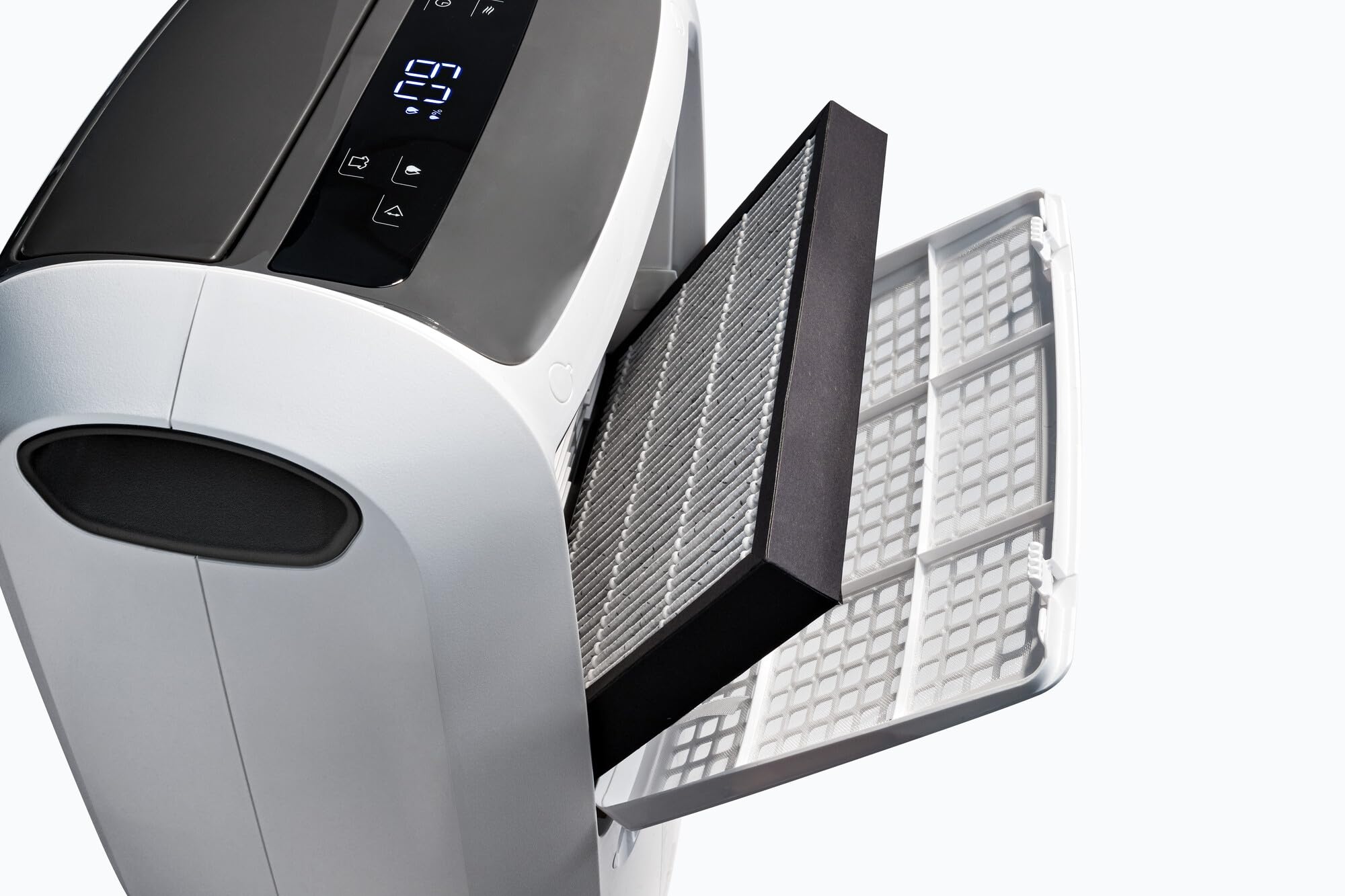 De'Longhi Tasciugo Ariadry Multi DDSX220 osuszacz powietrza – elektryczny osuszacz powietrza i oczyszczacz powietrza, mobilne i ciche urządzenie z funkcją prania, przyjazny dla środowiska, szary