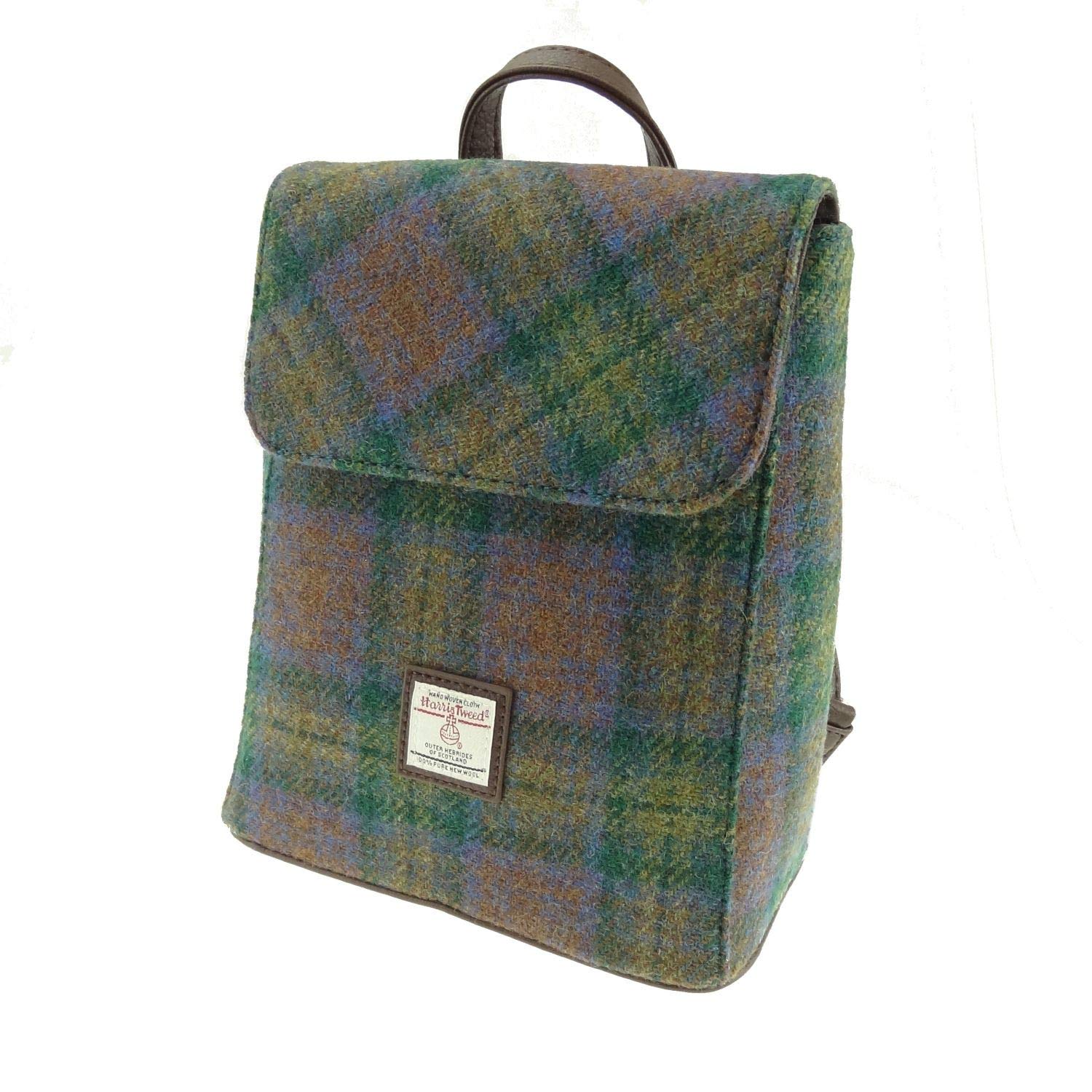 Glen AppinGenuine Scottish Harris Tweed Mini Backpack/Rucksack 'Tummel' in Multi Colour Tartan - LB1213, Skye Tartan - Col94, One Size