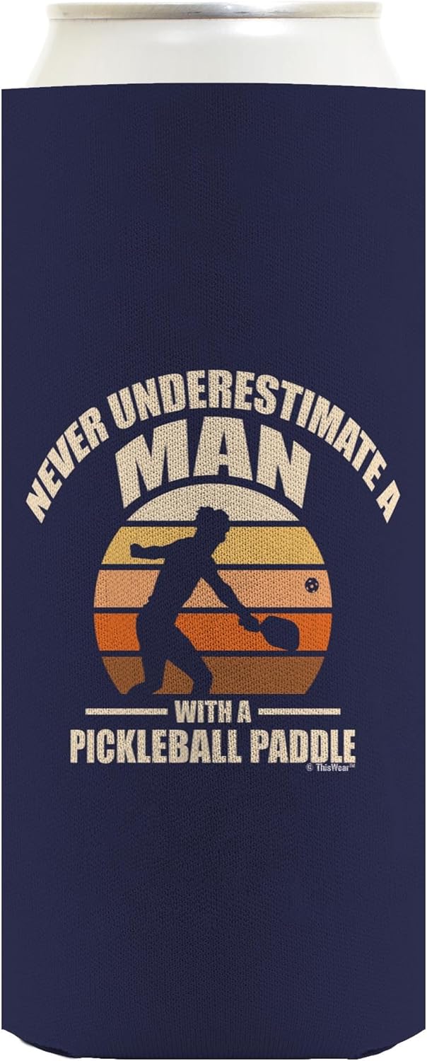 Pickleball Accessories For Men Never Underestimate A Man With A Pickleball Paddle 12-Pack Ultra Slim Can Thermocoolers