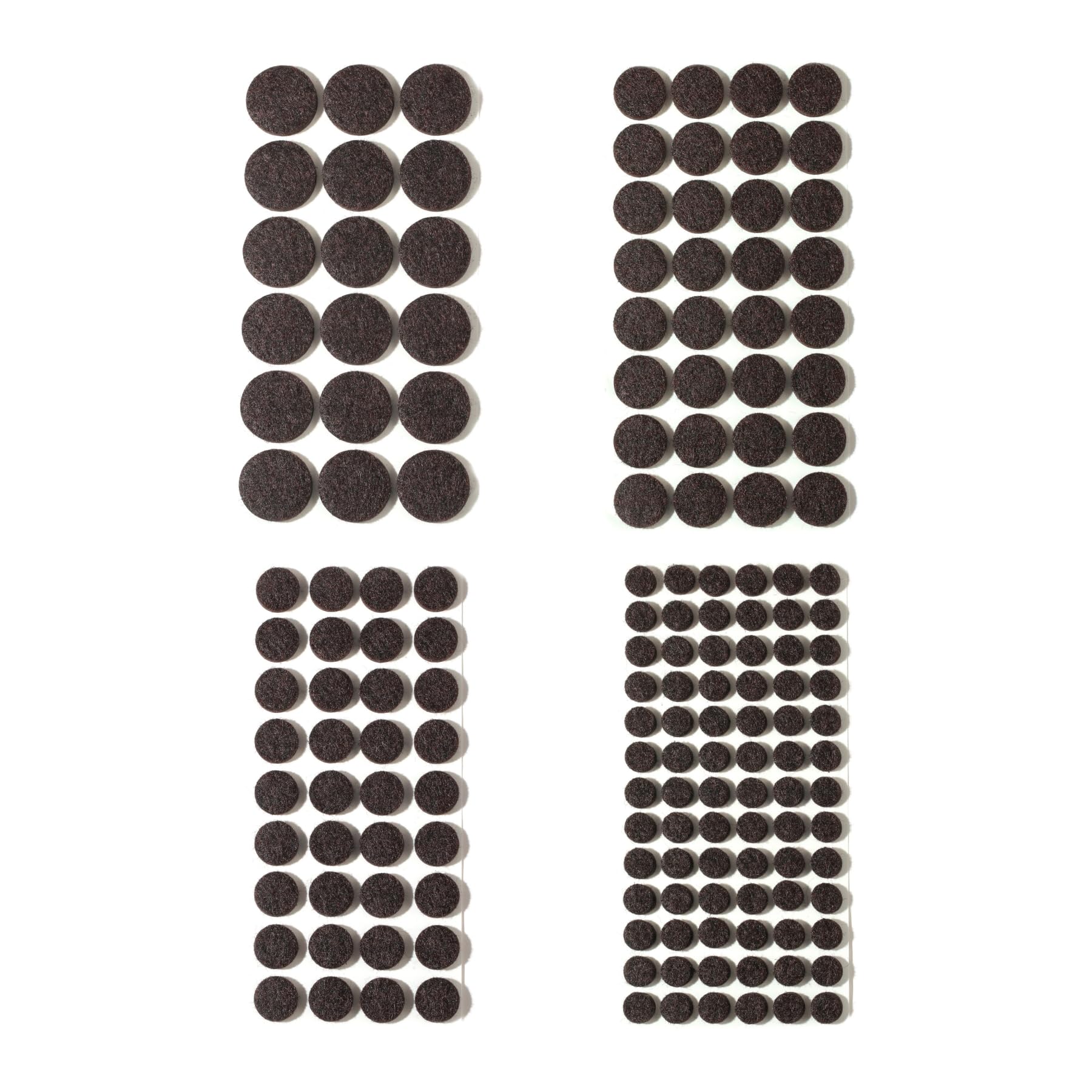 Felt Furniture Pads for Hardwood Floors 164 Piece, Furnigear Anti Scratches Felt Pads for Round Chair Feet Self Adhesive Chair Felt Pads Sliders Moving Your Furniture Smoothly, Brown