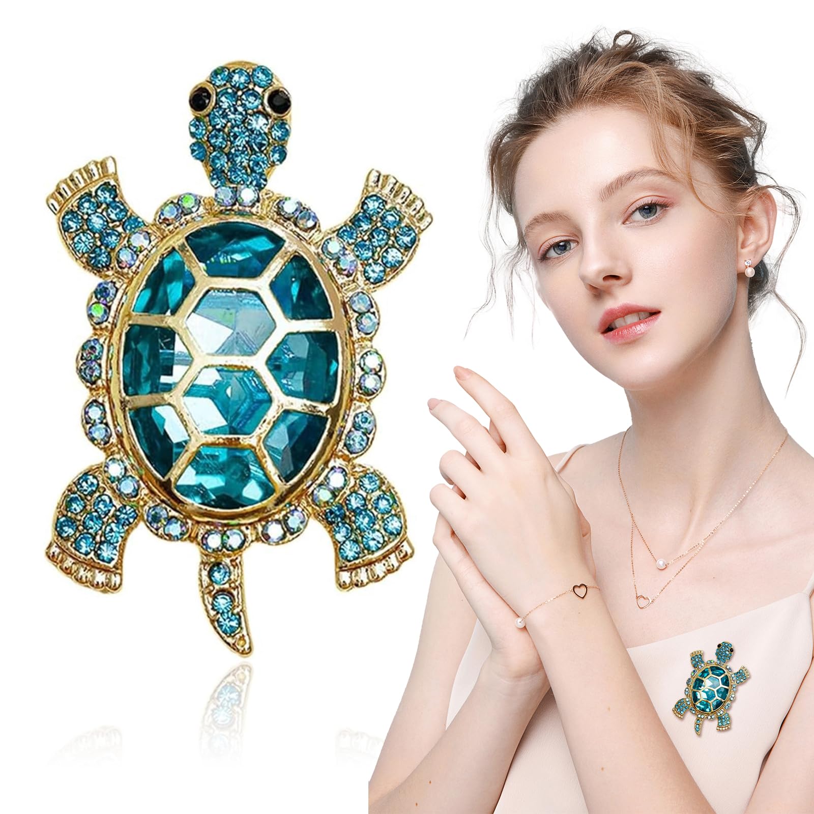 Broche Fantaisie Tortue Multicolore - Bijou D'occasion Sympa Et Coloré