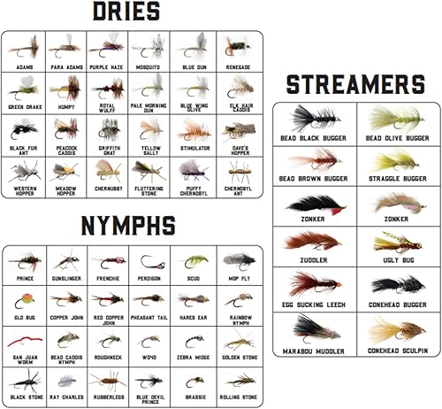 Miniatura 2 de Smitty's Fly Box - Caja de trucha - Moscas de trucha premium - Surtido de moscas secas, ninfas, ninfas euro, estimuladores, buggers lanudos y