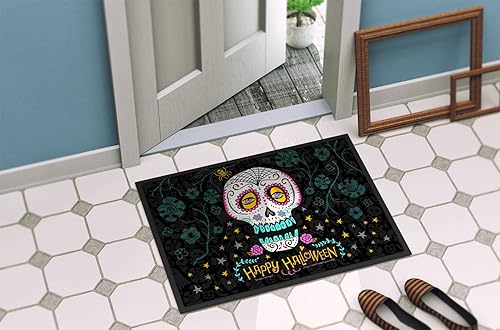 Miniatura 4 de Caroline's Treasures VHA3035JMAT - Felpudo con el Día de los Muertos con Feliz Halloween, 24 x 36 pulgadas, para interiores y exteriores, para