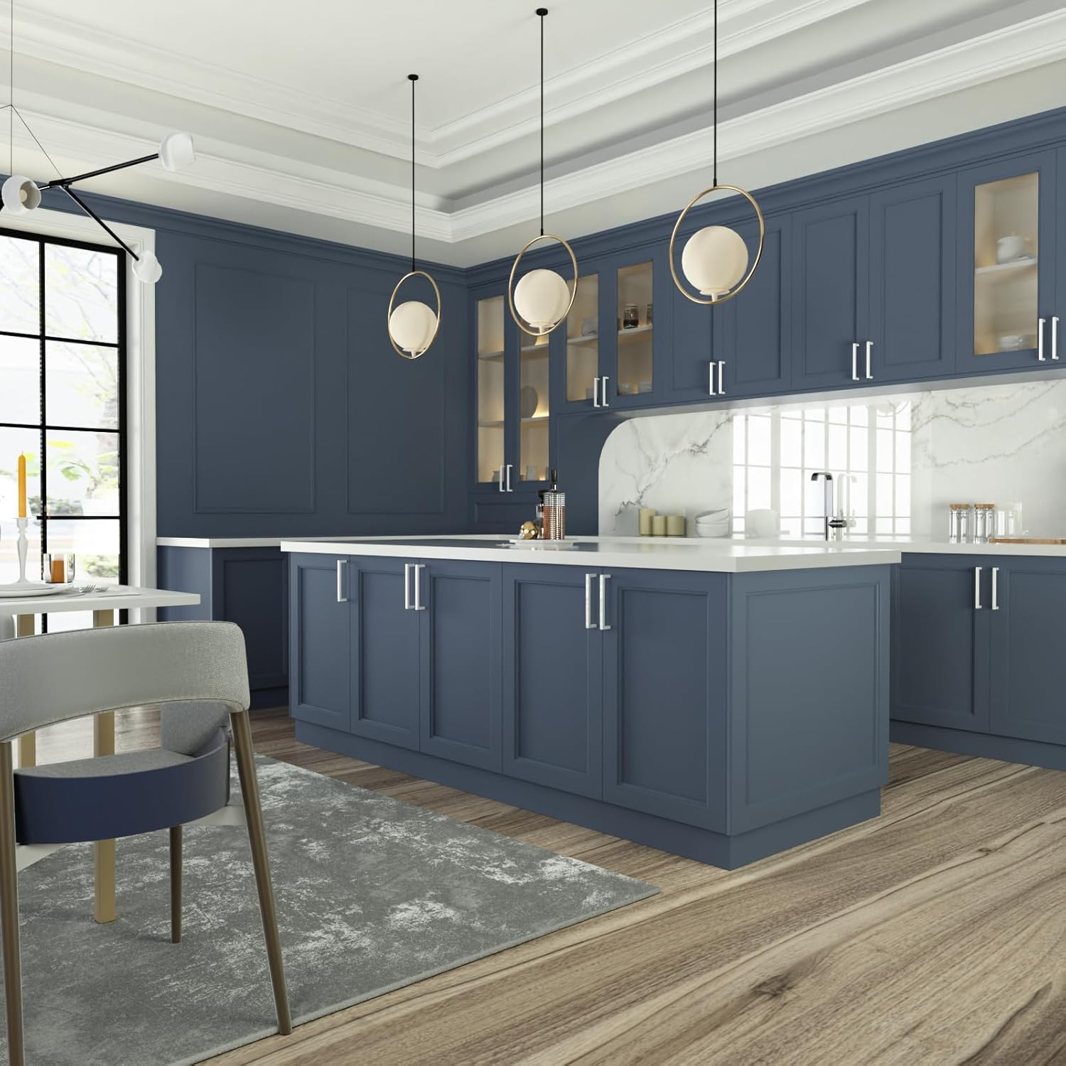 Goldenwarm 15 Pack White Cabinet Pulls 5 inch Cabinet Handles White Drawer Pulls Square Bar Handles Modern Drawer Stainless Steel Dresser Hardware for Kitchen Bathroom Cupboard