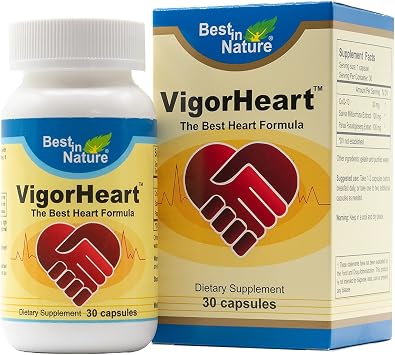 VigorHeart-The Natural Heart Supplements Pills with Coq 10, Salvia Miltiorrhiza, and Panax Pseudoginseng 30 Capsules