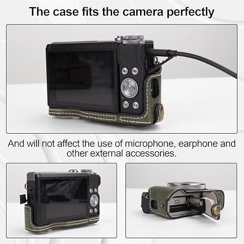 Miniatura 4 de Rieibi G7 X G7X II G7X III - Funda de piel vintage para cámara réflex digital Canon PowerShot G7X G7X Mark II G7X Mark III, funda protectora con