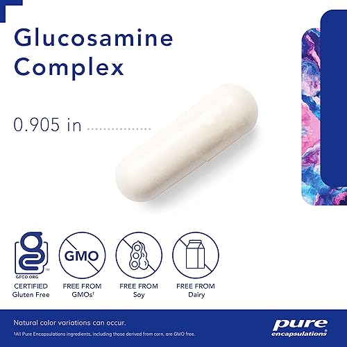 Miniatura 3 de Pure Encapsulations Complejo de glucosamina  Suplemento dietético para el cartílago con manganeso  180 cápsulas