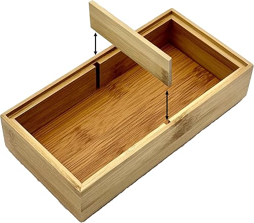 Miniatura 4 de Bam & Boo - 6 bandejas apilables de bambú natural para cajones de escritorio y contenedores de almacenamiento (varios tamaños) - para oficina,