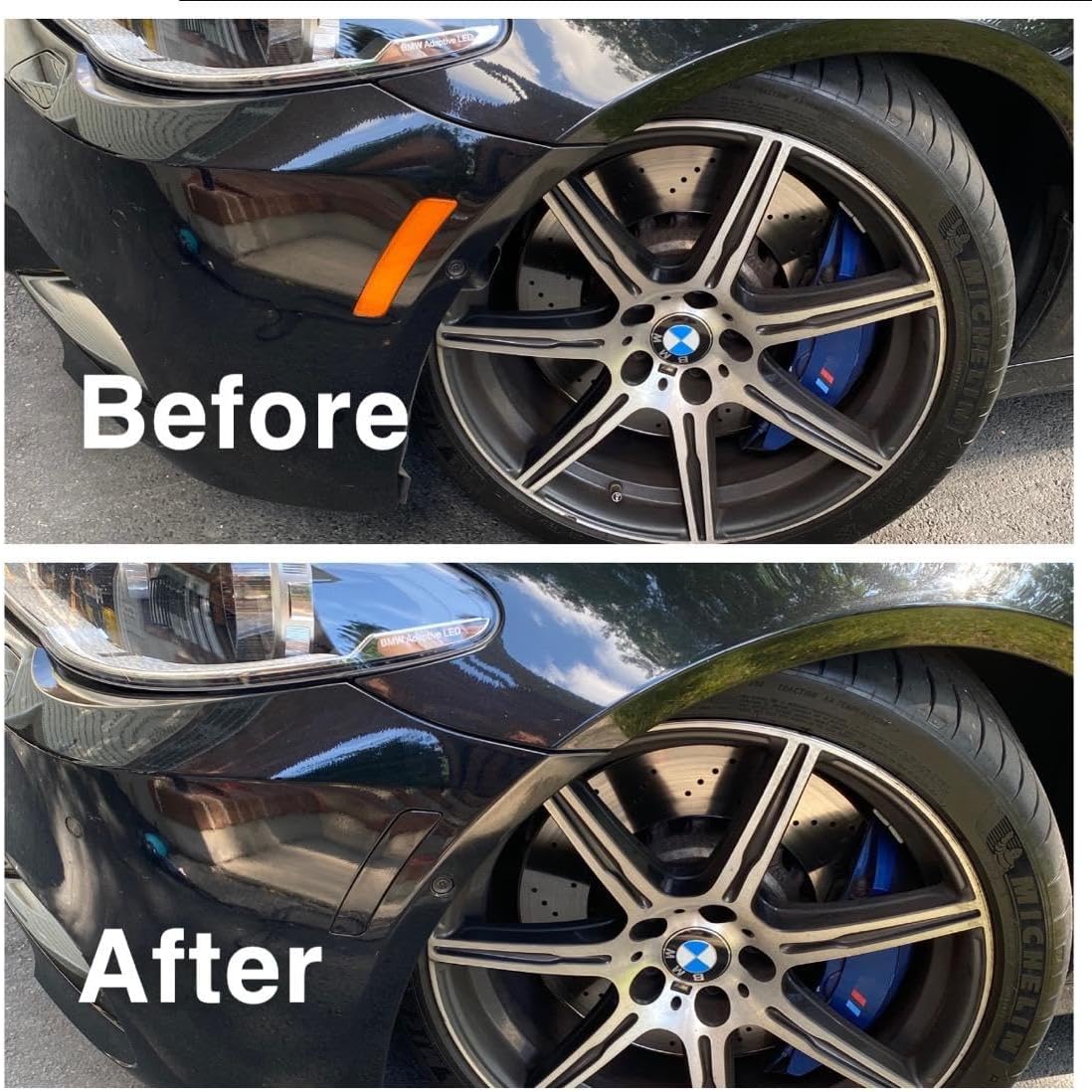 iJDMTOY Black Smoked Lens Front Bumper Side Markers Compatible With 2011-16 BMW F10/F11 5 Series 525i 528i 530i 535i 545i 550i M5, Replace OEM Amber Reflector Assy