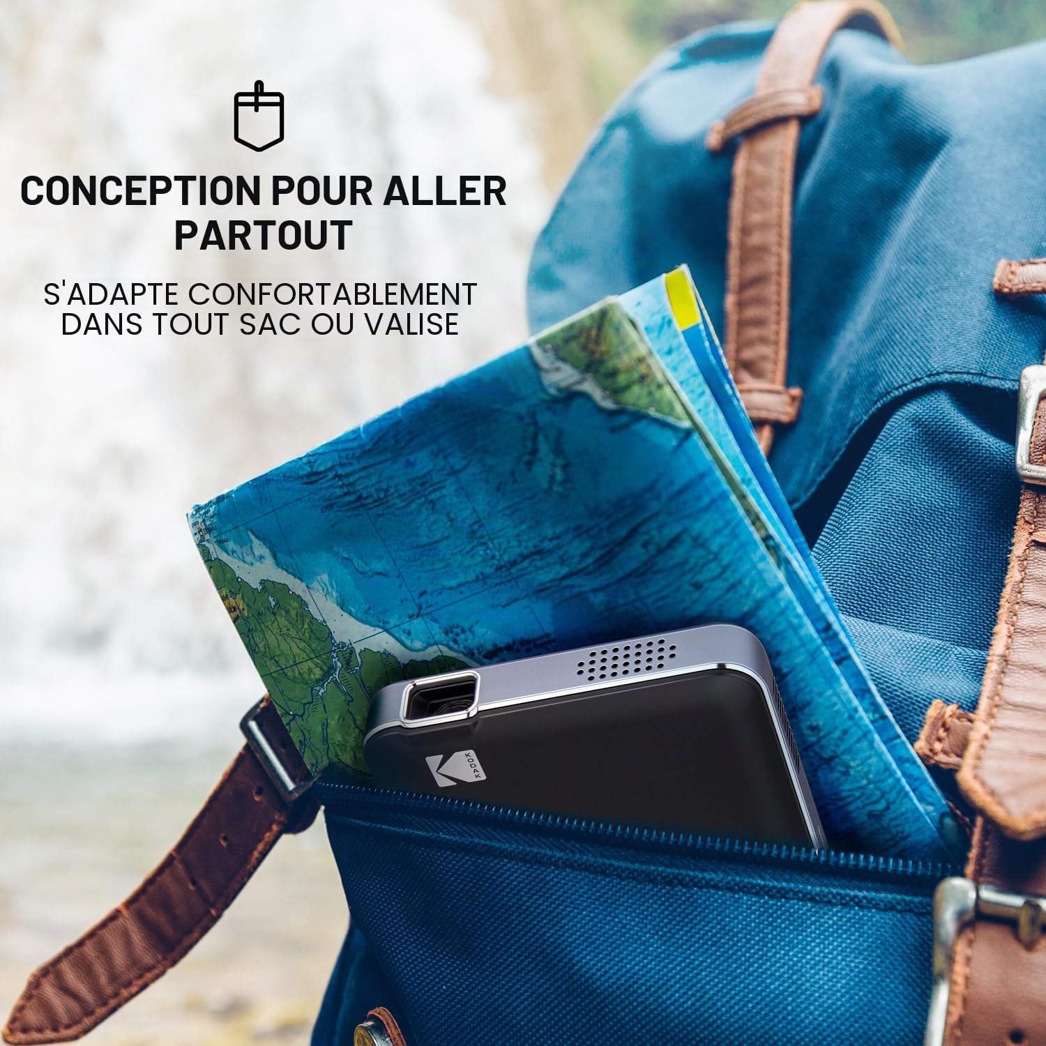 Kodak Luma 150 Ultra Mini Picco Projecteur de Poche - Noir, Batterie Intégrée et Haut-Parleur, Support 1080P, Projecteur de Voyage LED DLP Portable sans Fil pour Films et Vidéos