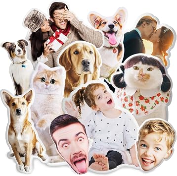 SOUFEEL Custom Pet Photo Pillow - Personalized Dog & Cat Face Shaped Cushion - Unique Animal Image Pillow - Memorial Gift - Single-Sided Print