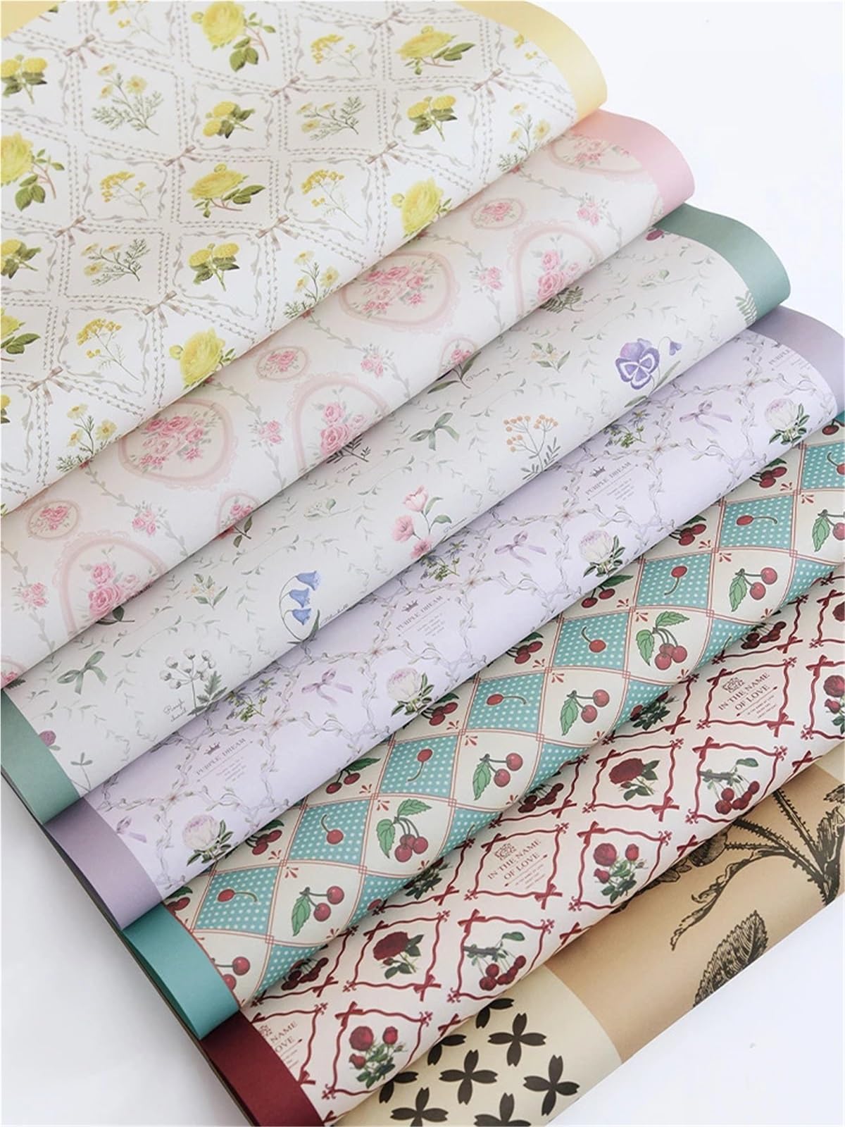 10 Stück Geschenkpapier für Valentinstag, Hochzeit | Einfache Blumen-wasserdichte Baumwollstrauß-Geschenkverpackungsbögen(Yellow)