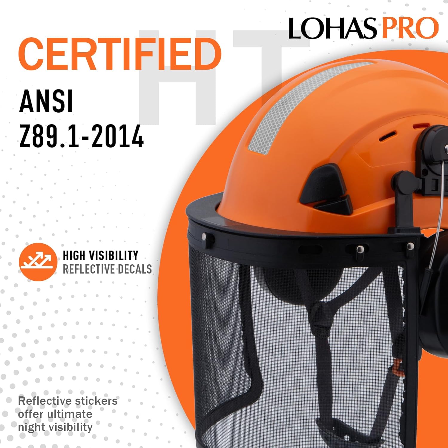 Forestry Helmet with Face Shield and Ear Muffs,LOHASPRO Safety Helmet Chainsaw Forestry Garden Tree Cutting Logging Wood Chopping Work Arborist Climbing OSHA Hard Hat