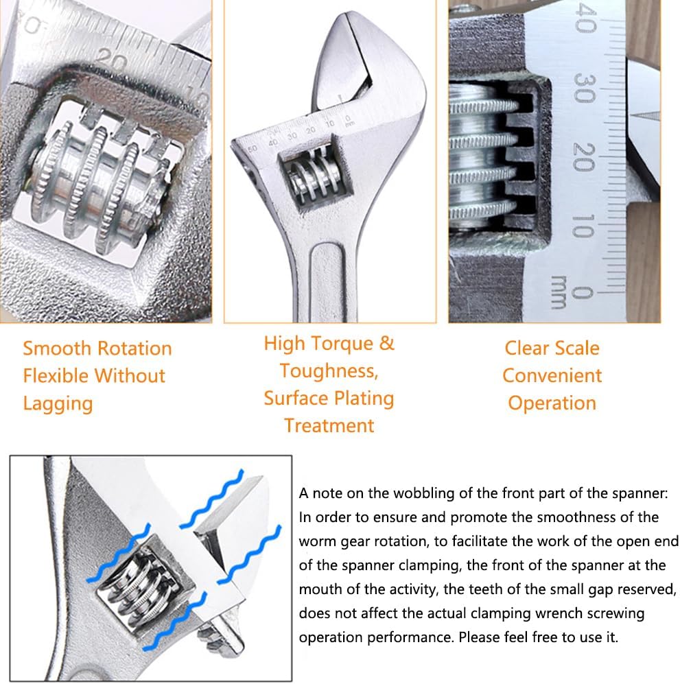 SagaSave 6 Sizes Optional Spanner Hand Wrench Repair Tool Adjustable Shock Universal Carbon Steel for Most Coil Over Shock Adjustments(White,300mm/11.8in)