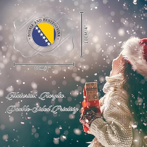 Vista 184 de Bandera de Curazao - Adorno para árbol de Navidad, bandera nacional, decoración de árbol de Navidad de Curazao, recuerdo acrílico, adorno colgante