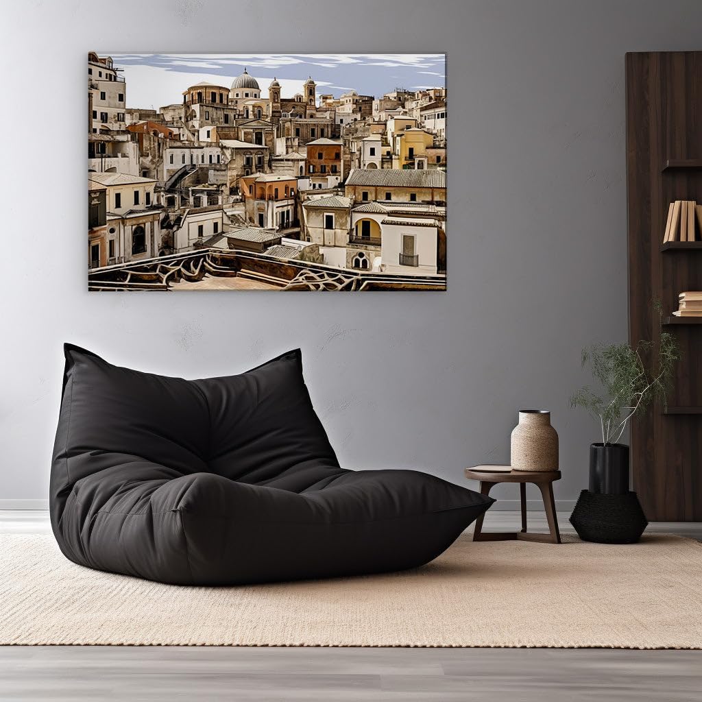 Canvas for Living room. Watercolor Whispers of an Italian Dreamscape, 27 x 18 inch Canvas Wall Art - Contemporary Masterpieces - Modern Home Decor