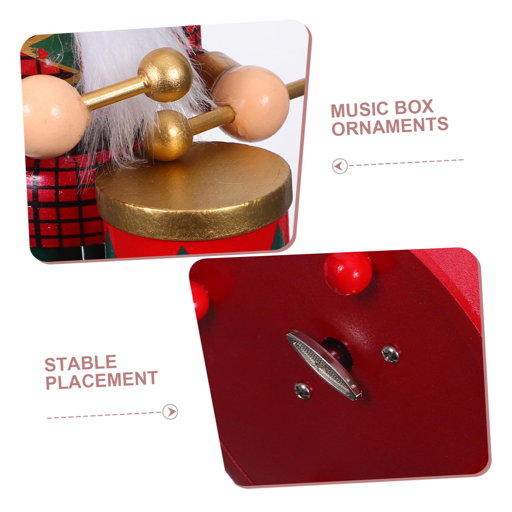Mipcase Carillon in con Base Rotonda Scatola Musicale Natalizia Carica Manuale Decorazione Festiva per Soggiorno e Feste Natale