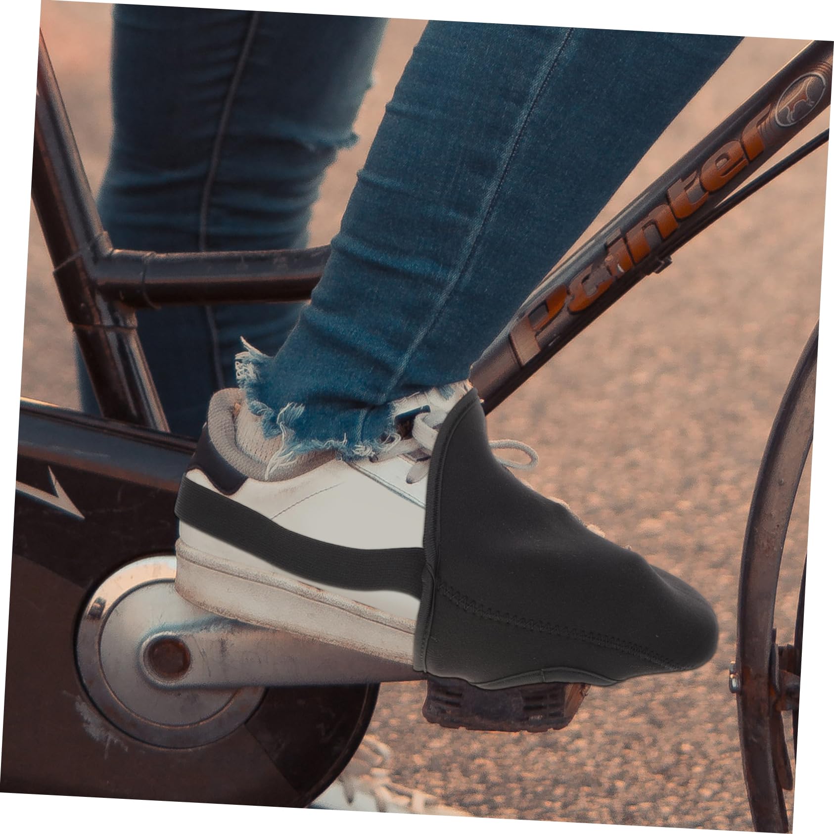 TOYANDONA Couvre-Chaussures Vélo Bowling Couvre-Chaussures Réfléchissants pour Protecteur Étanche Couvre-Chaussures D'intérieur Réutilisables Poignée Plus Chaud Black Néoprène