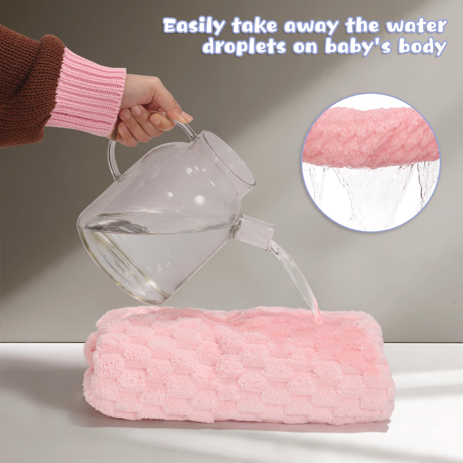 Toalla de baño para niña, de forro polar coral de alta calidad, toallas con capucha para niños con tamaño grande, ultra absorbente para la comodidad del bebé, gran regalo para recién nacidos,