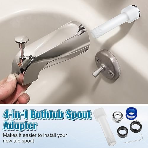 Miniatura 7 de Dreyoo Adaptador de boquilla de bañera cuatro en uno, adaptador de grifo de bañera roscado para cobre (compatible con tubo de cobre de 12 pulgada,