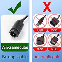 Vista 2 de JoFong Wii NGC - Cable de extensión de controlador para WiiGamecube Plug and Play con cable de control de videojuegos cable de extensión de Gamepad