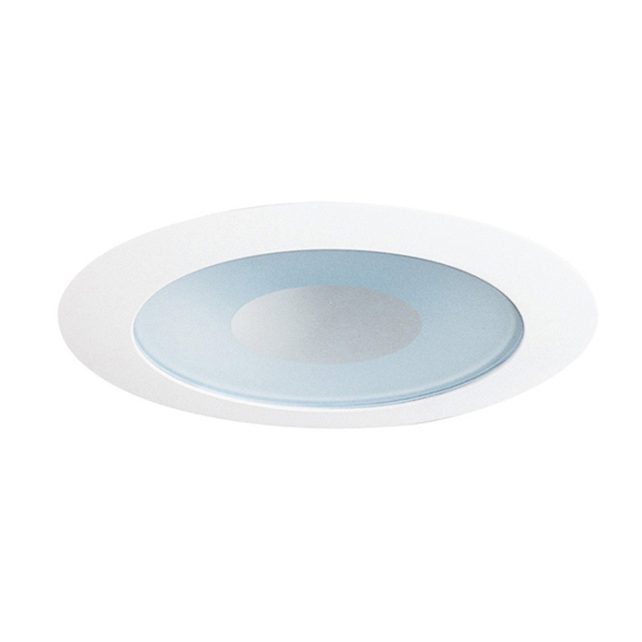 JunoLighting 441W-WH Lensed 4IN LV Shower Trim, Perimeter Frosted Lens with White Trim Ring