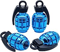 Vista 11 de 6 piezas tapas de válvula de neumático, cubiertas universales de válvula de neumático de aleación de aluminio para automóviles, camiones, SUV, Negro