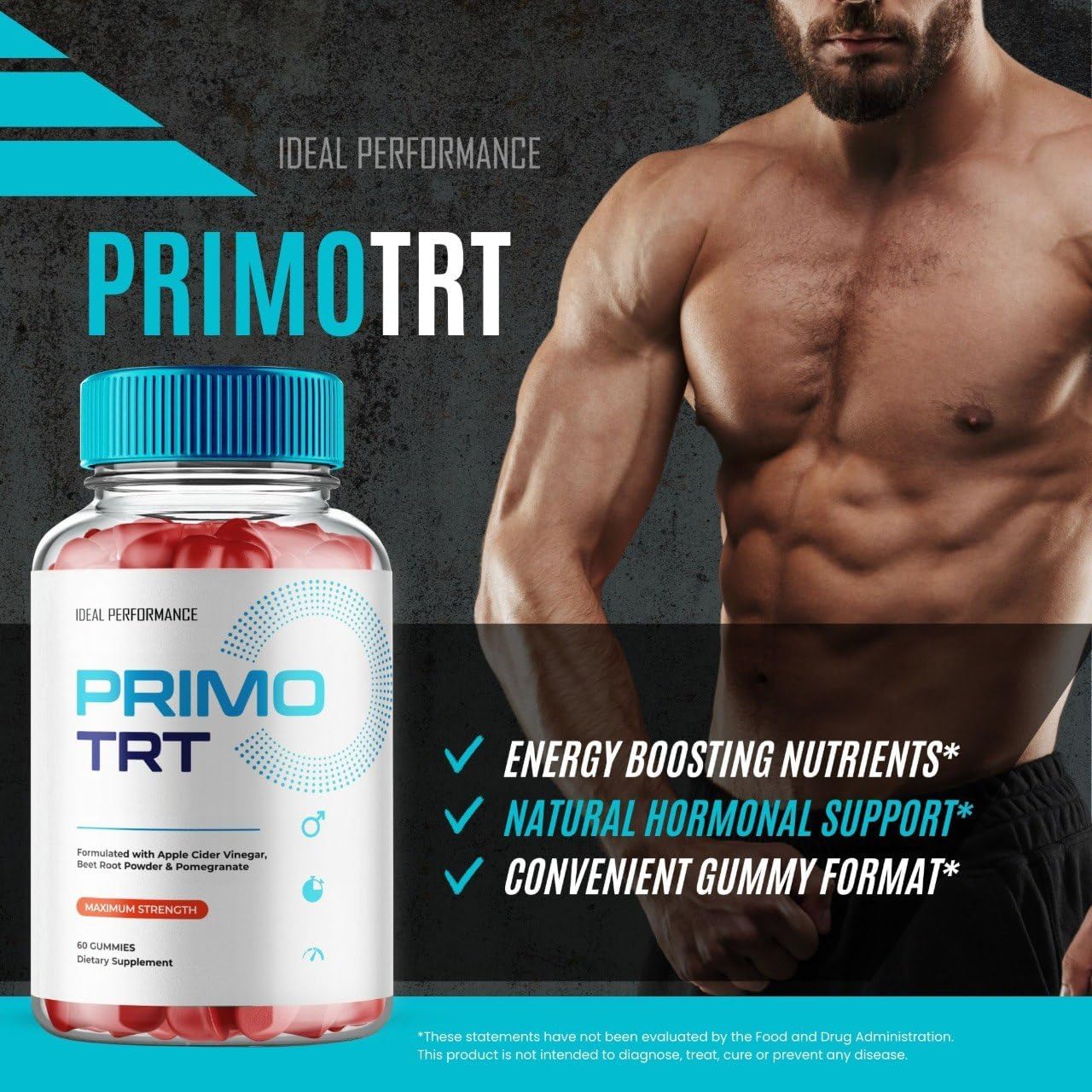 Primo TRT Gummies, Official Primo TRT Gummies for Men - Maximum Strength Performance, All Natural Support Overall Health & Wellness, PrimoTRT Advanced Formula Support Gummy Reviews (3 Pack) - Image 6