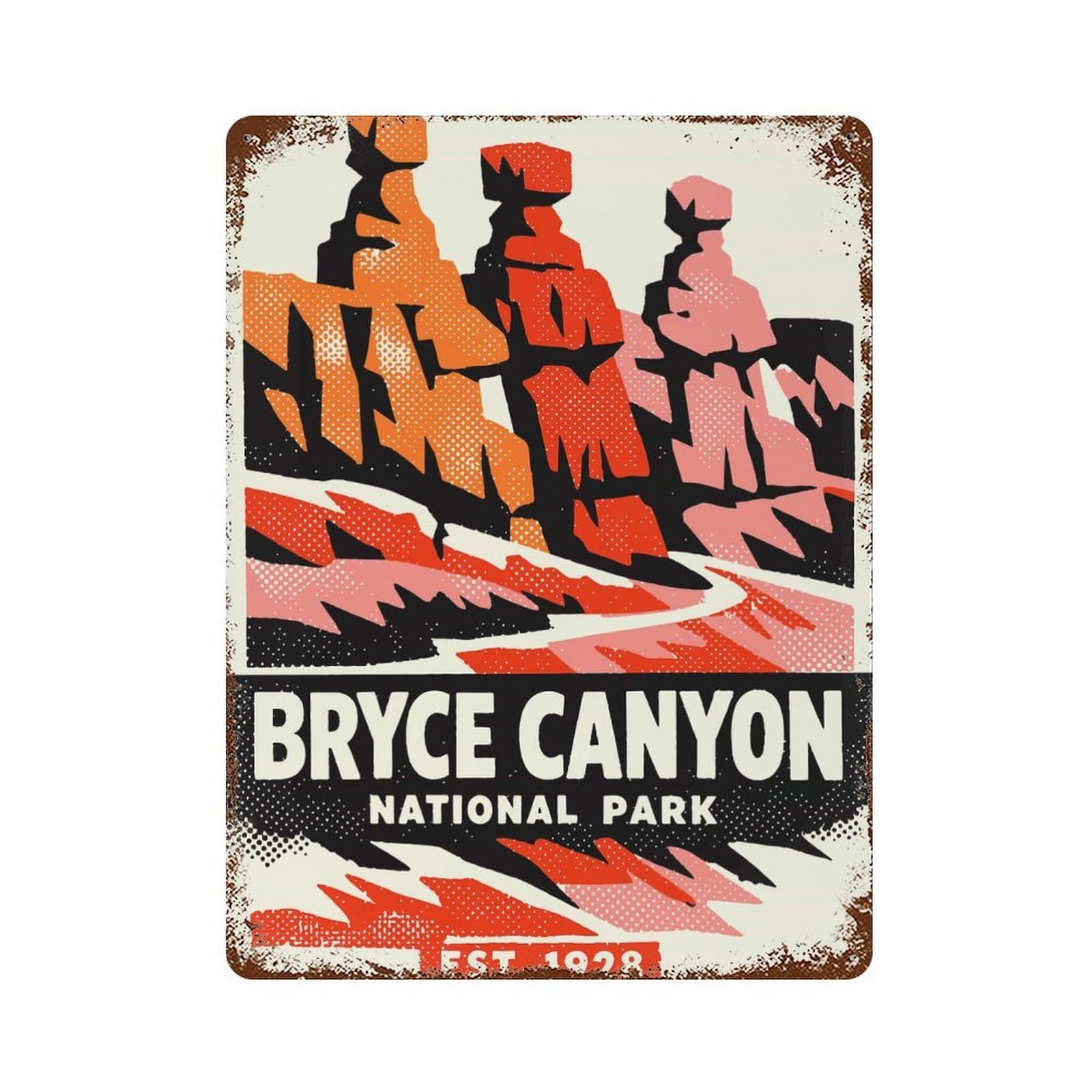 Bryce Canyon National Park Vintage Poster 15.7"x11.8" Decorative Tin Sign, Retro Wall Decor for Garage, Bar And Workshop Decor