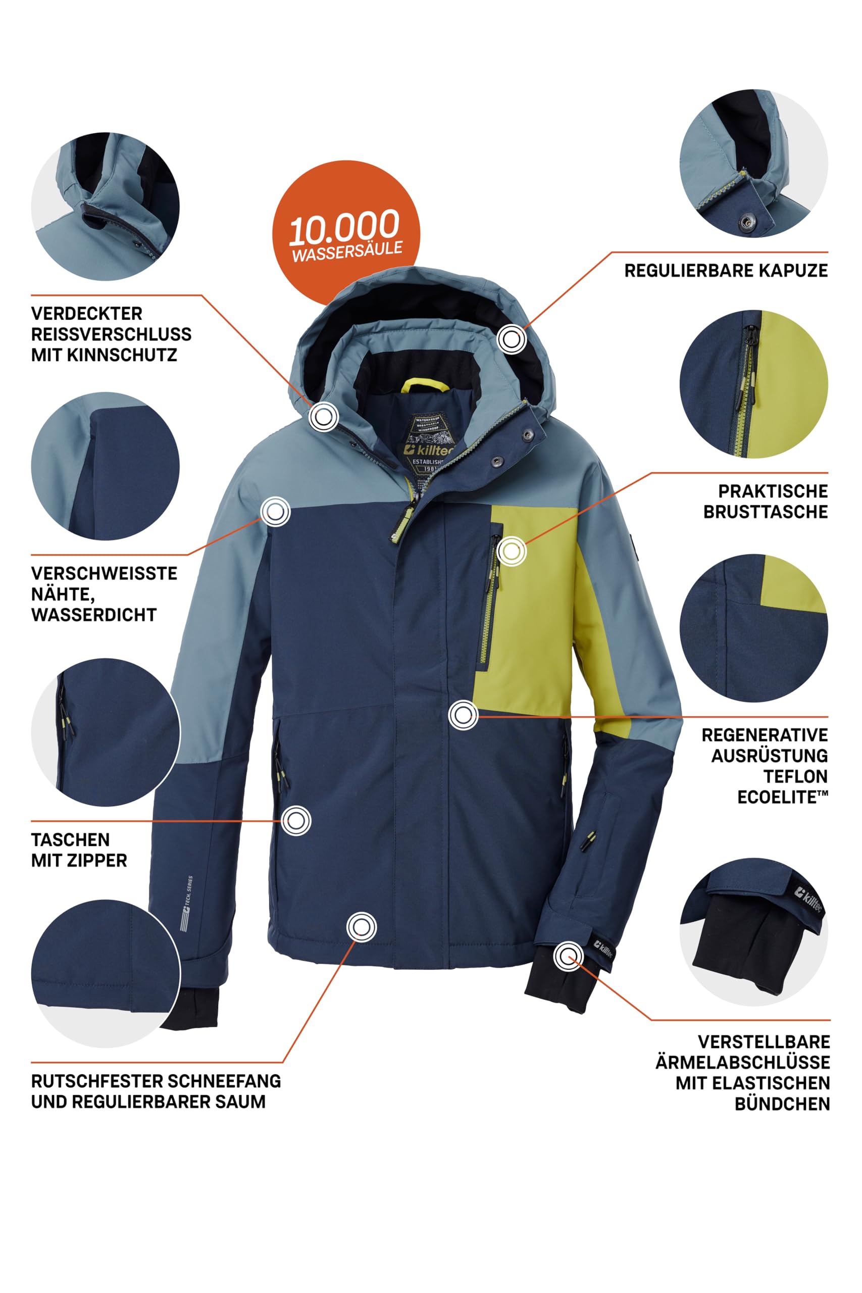 Killtec Jungen Ksw 200 Bys Ski Jckt Skijacke/Funktionsjacke mit Kapuze und Schneefang
